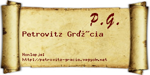 Petrovitz Grácia névjegykártya